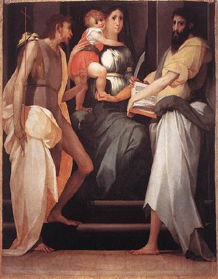 Rosso Fiorentino Madonna Enthroned between Two Saints France oil painting art
